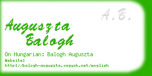 auguszta balogh business card